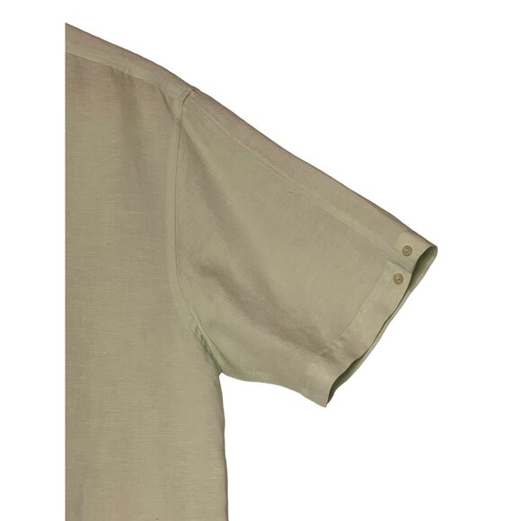 VTG Sobrino Men Bamboo Embroidered Button-Up Shirt Size L Lt Green - Picture 4 of 16